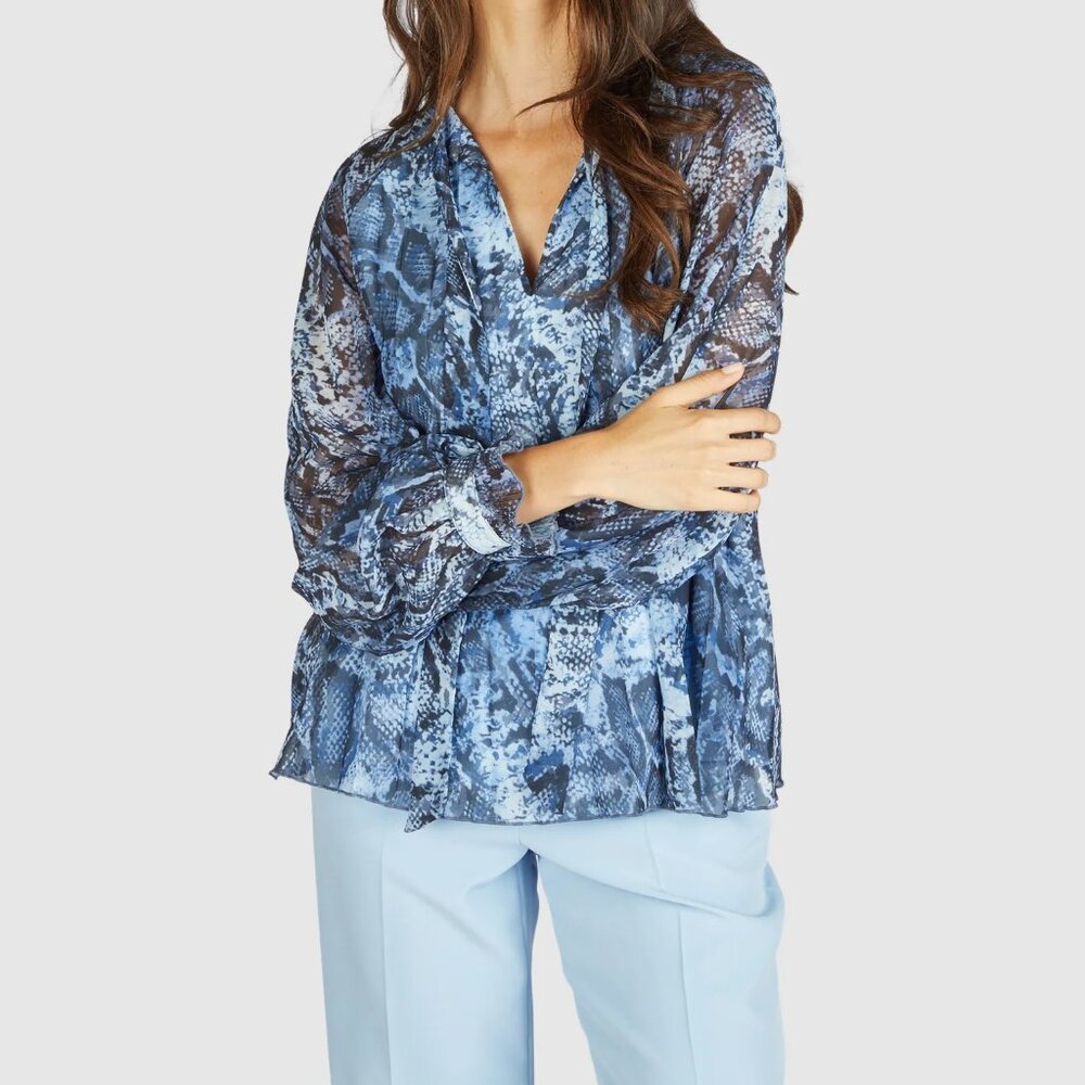 Marc Aurel Women's Animal Print Chiffon Blouse- Size 42 - Picture 15 of 16